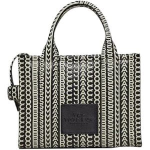 Marc Jacobs The Monogram Leather Mini Tote Bag - Black/White
